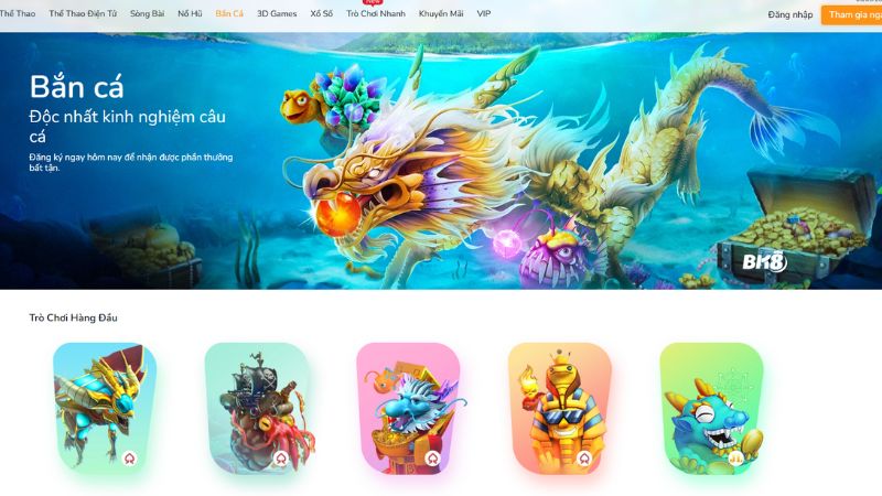 Bắn cá BK8 - Sân chơi săn cá đại dương đầy lý thú và sắc màu - subida